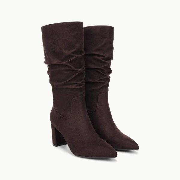 LifeStride Renee Wide Calf Tall Boot (Dark Chocolate Microsuede) Fabric 8.0 M