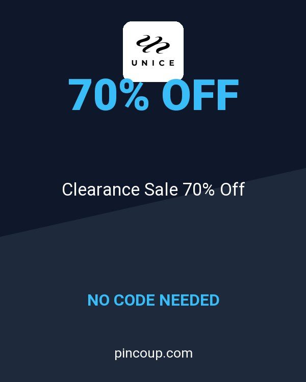 UNice coupon: Clearance Sale 70% Off