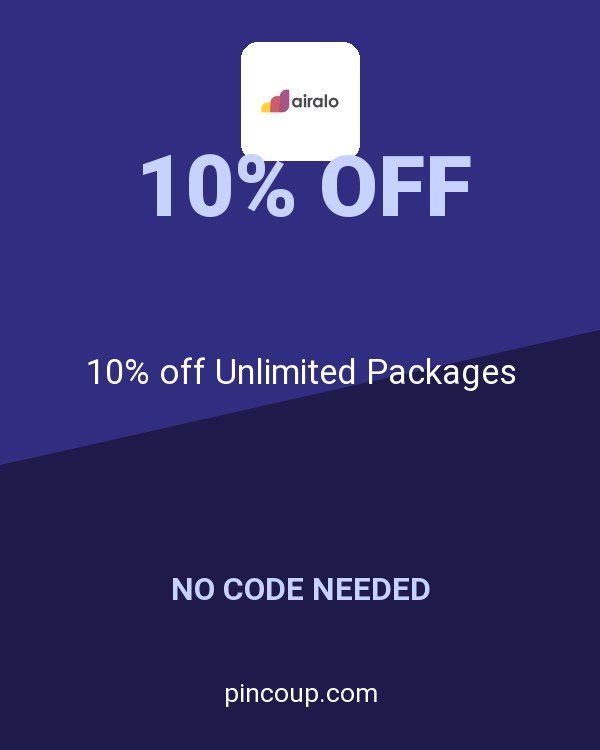Airalo coupon: 10% off Unlimited Packages