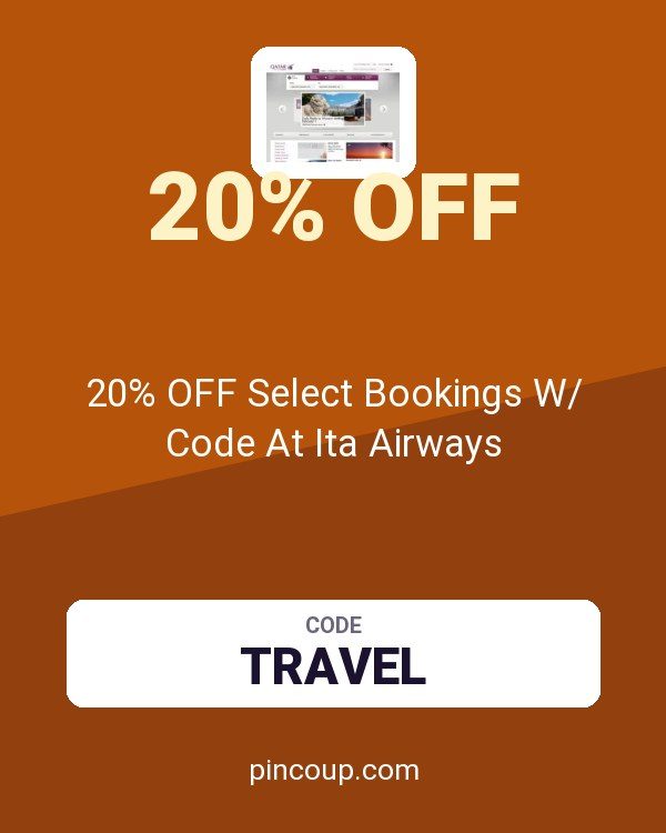 Qatar Airways coupon: 20% OFF Select Bookings W/ Code At Ita Airways