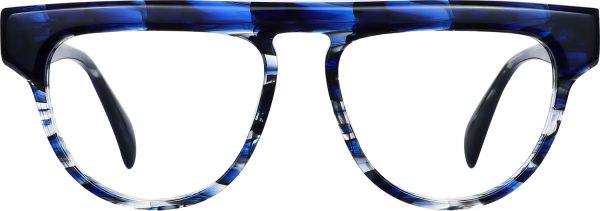 Fytoo Geometric Blue Acetate Full Rim Eyeglasses