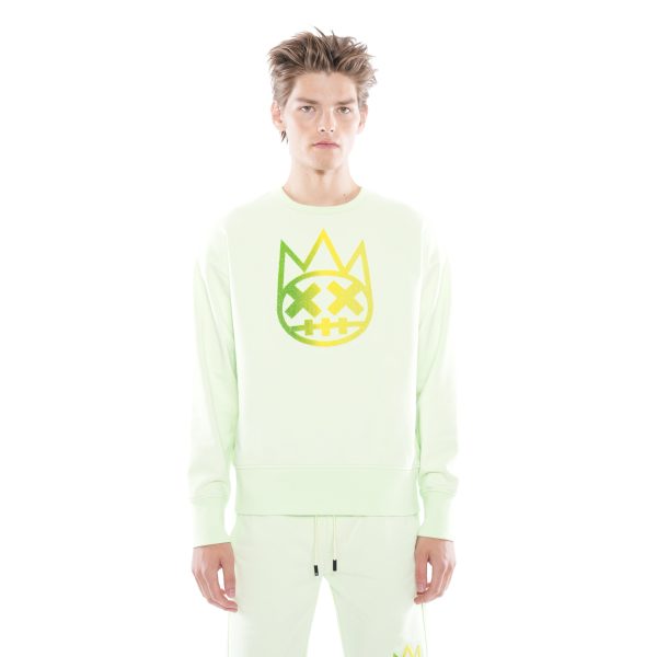 CREW NECK FLEECE IN PATINA GREEN at Shop Simon