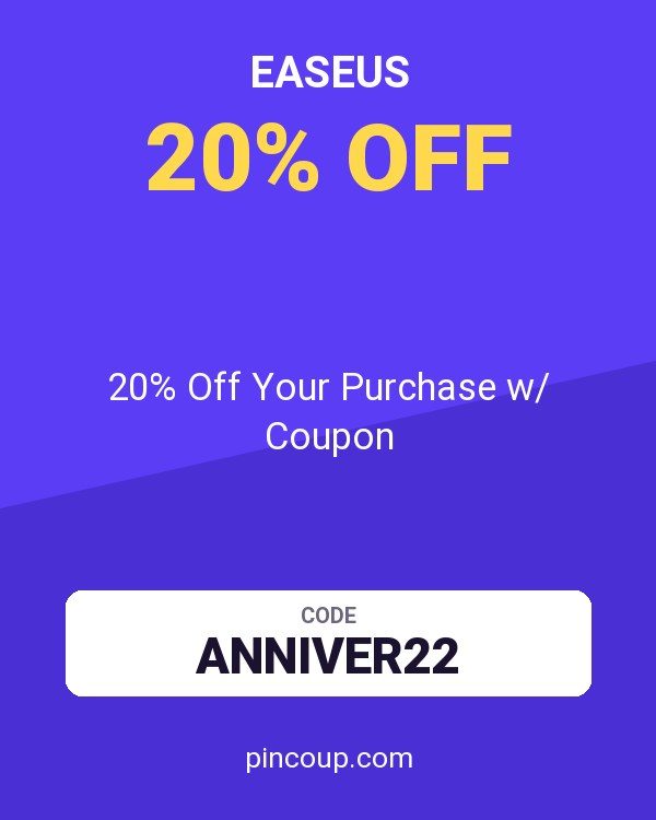 EaseUS: 20% Off Your Purchase w/ Coupon