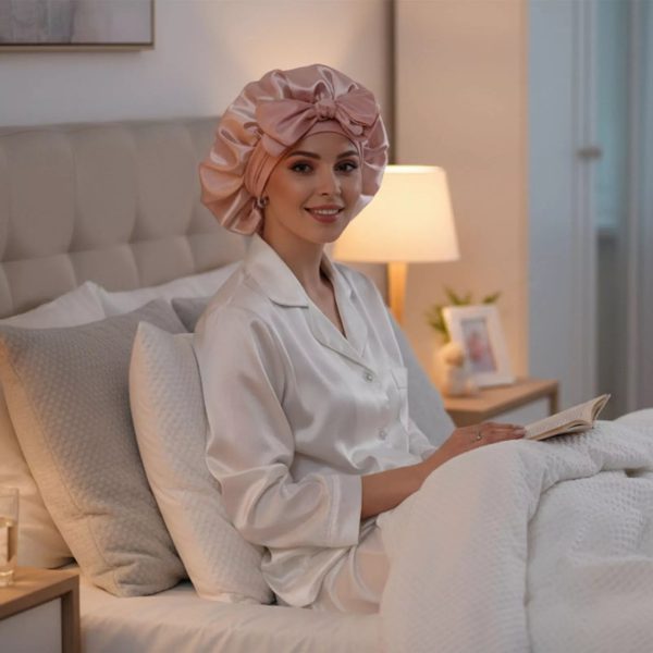 Silk Bonnet for Sleeping Women Adjustable 100% Mulberry Silk Sleep Cap at Ugeat Hair Official