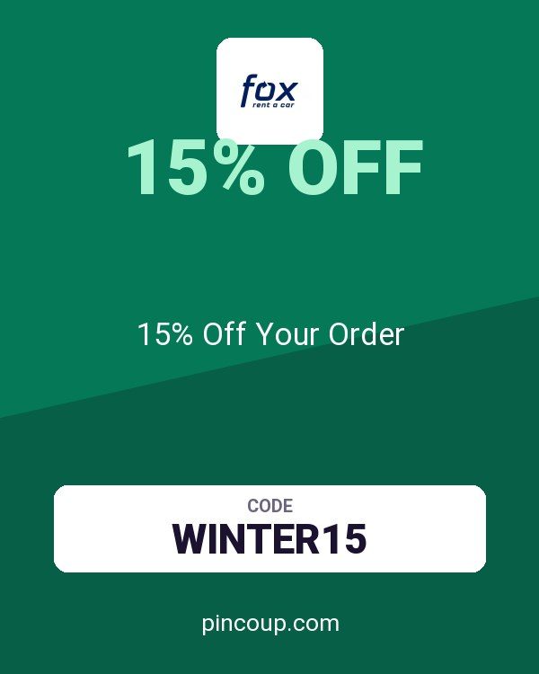Fox Rent a Car coupon: 15% Off Your Order