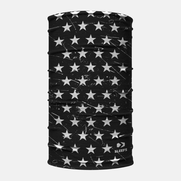 Stars Black White Neck Gaiter at SLEEFS