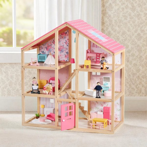 Tiny Land® Sweetwood Love Dollhouse & Wooden Dollhouse Dolls