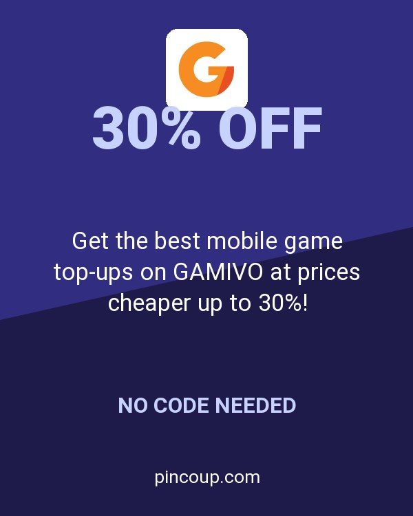 Get the best mobile game top-ups on GAMIVO at prices cheaper up to 30%!
