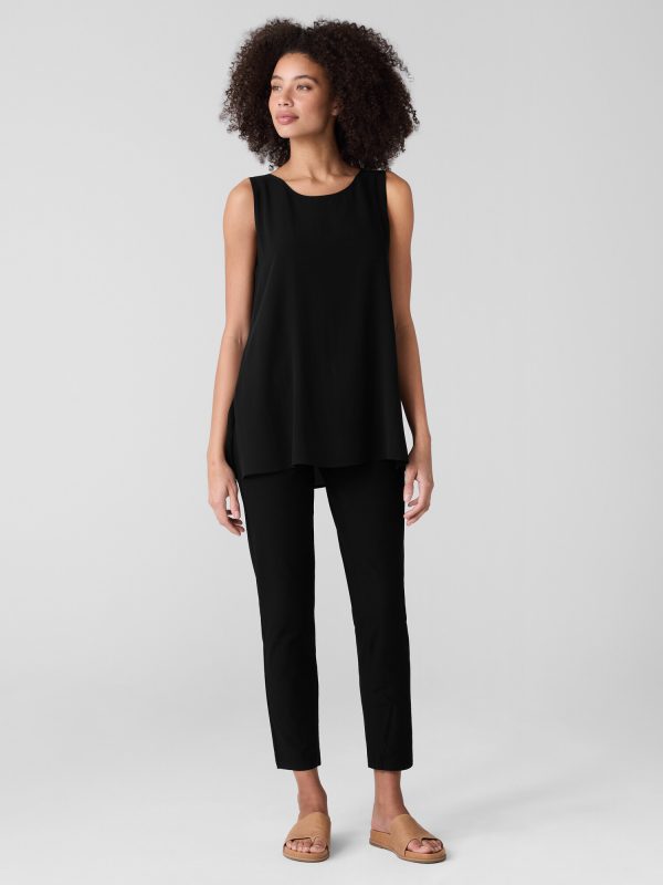 Washable Stretch Crepe High-Waisted Pant at EILEEN FISHER