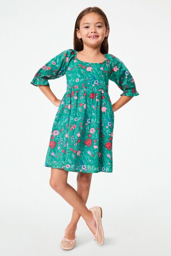 Kids Pavone Floral Nancy Dress at Roller Rabbit
