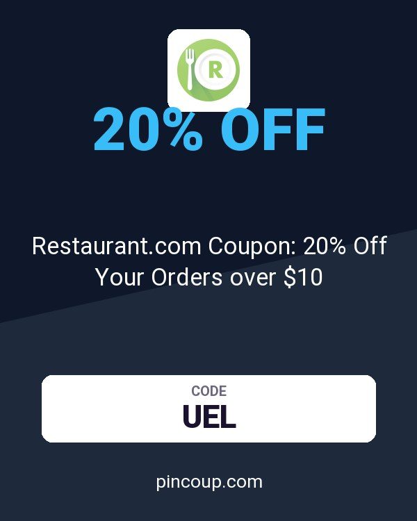 Restaurant.com Coupon: 20% Off Your Orders over $10