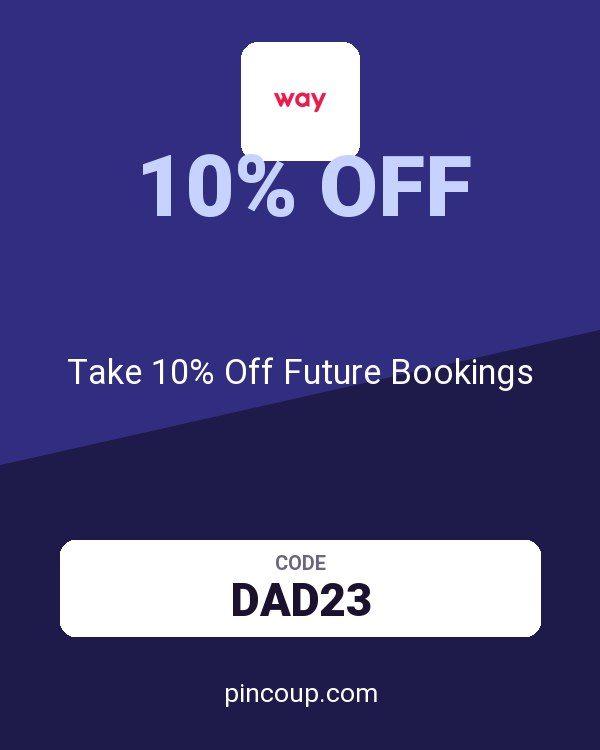 Way.com (US and CA) coupon: Take 10% Off Future Bookings