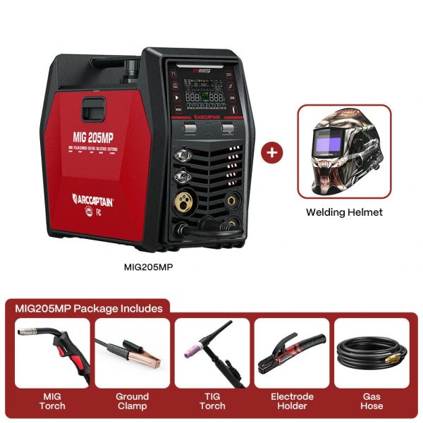 ARCCAPTAIN MIG205MP Welder with Auto-Darken Welding Helmet