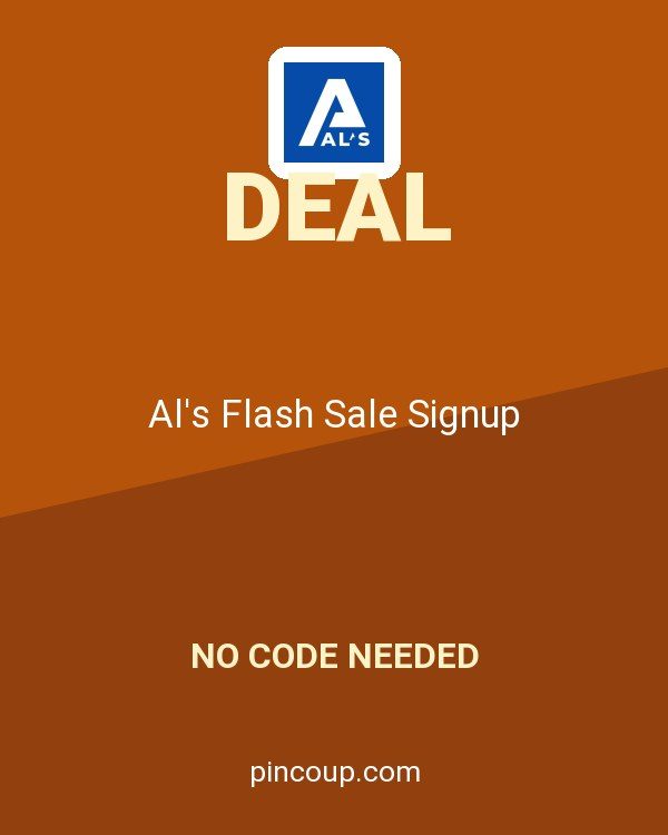Als.com coupon: Al's Flash Sale Signup