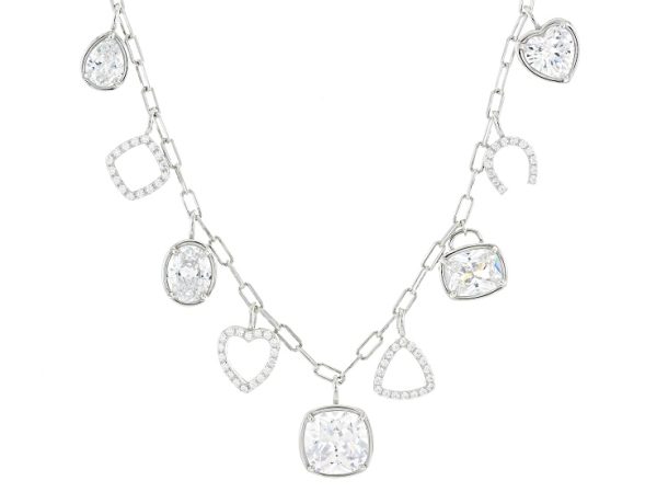 White Cubic Zirconia Rhodium Over Sterling Silver Necklace 19.50ctw at JTV Jewelry