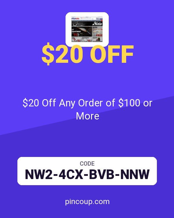 FishUSA coupon: $20 Off Any Order of $100 or More