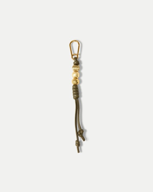 Veronica Beard Vegan Leather Beaded Bag Charm Cypress