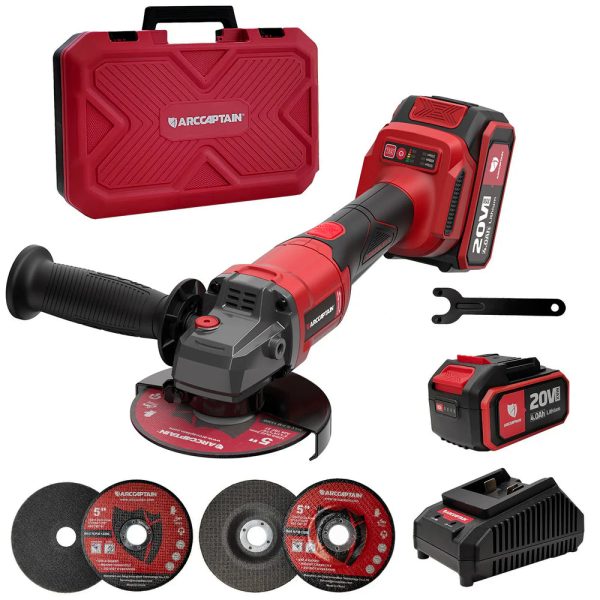 20V Brushless Cordless Angle Grinder AC-AG95, 3-Speed Grinder Kit at Arccaptain