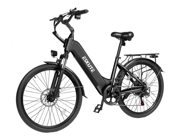 Eskute® C200 ST City Commuter Electric Bike - Black / Bike at Eskute Ebikes