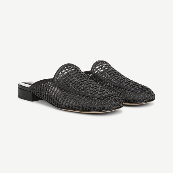 Franco Sarto Franco Holland 2 Mule (Black Woven Faux Leather) 9.5 M Round Toe