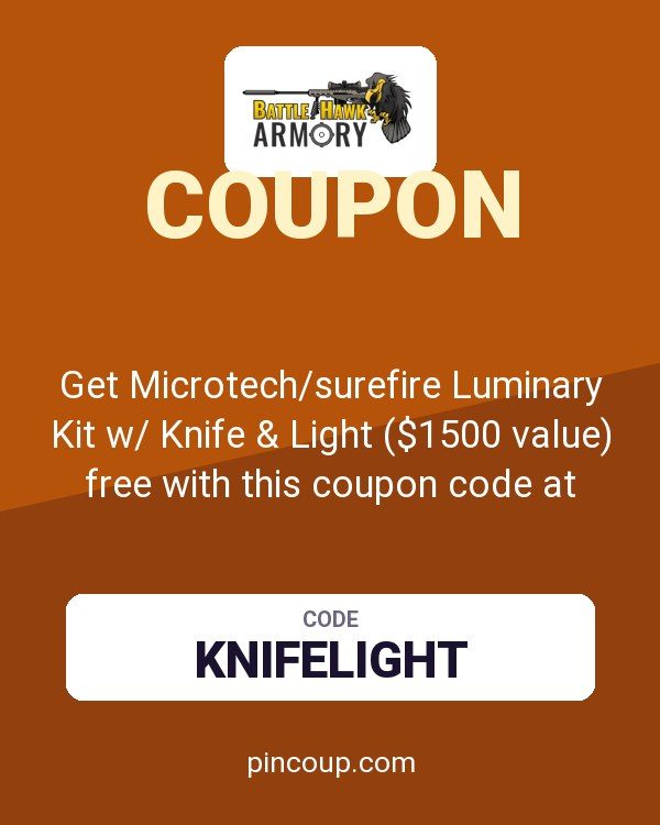 Get Microtech/surefire Luminary Kit w/ Knife & Light ($1500 value) free with this coupon code at BattleHawk Armory.