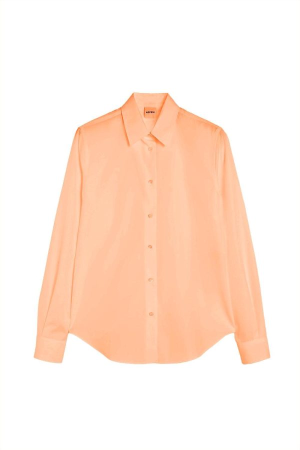 Long Sleeve Mod Shirt - Orange at Marissa Collections