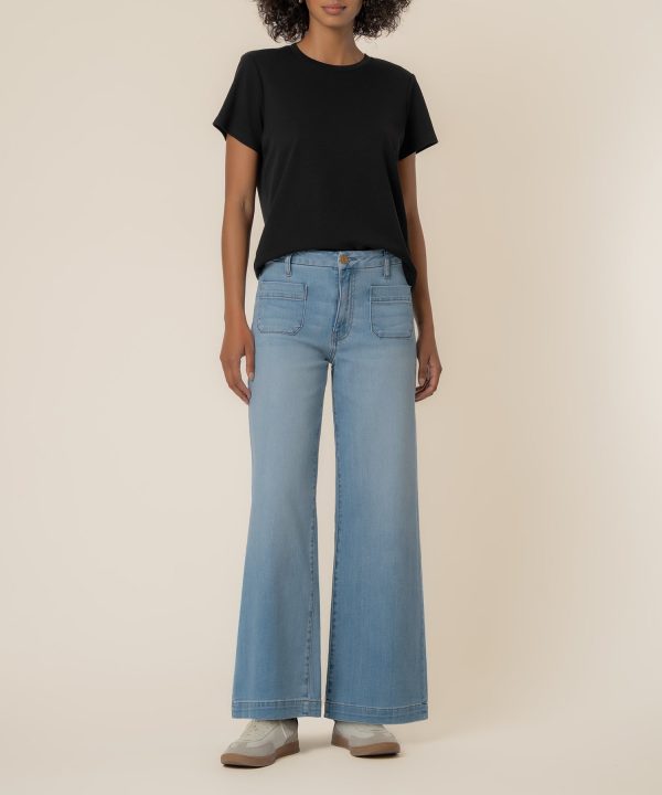 Meg High Rise Wide Leg, Long Inseam in Fortitude Wash at Kut from the Kloth