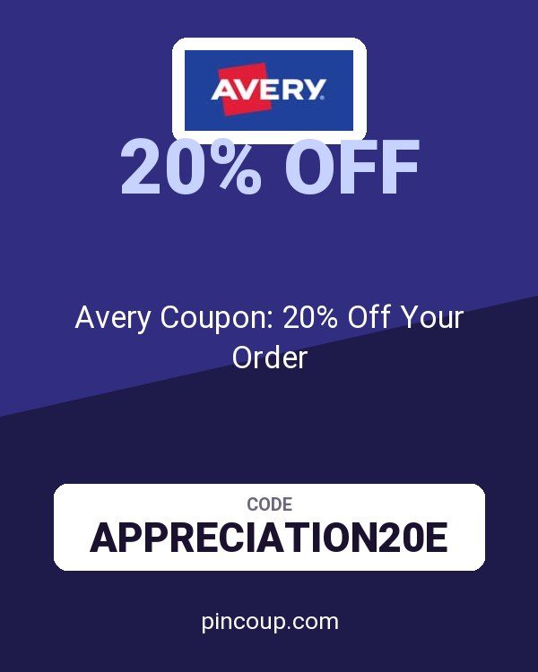 Avery Coupon: 20% Off Your Order