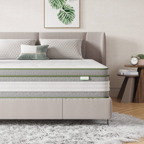 Novilla Vitality Mattress | Affordable Spring Bed Mattress In A Box | Cooling Gel Memory Foam Mattress | 12'' Full Size