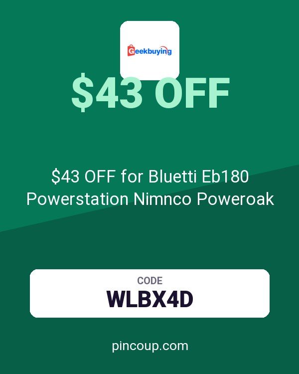 GeekBuying coupon: $43 OFF for Bluetti Eb180 Powerstation Nimnco Poweroak