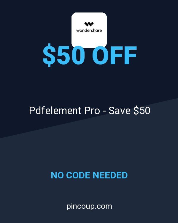 Wondershare Software coupon: Pdfelement Pro - Save $50