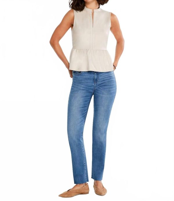 Fedrica Faux Leather Swing Top In Cobblestone at Shop Simon