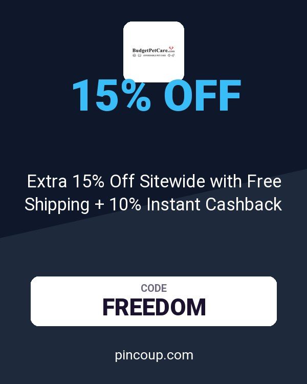 BudgetPetCare.com coupon: Extra 15% Off Sitewide with Free Shipping + 10% Instant Cashback