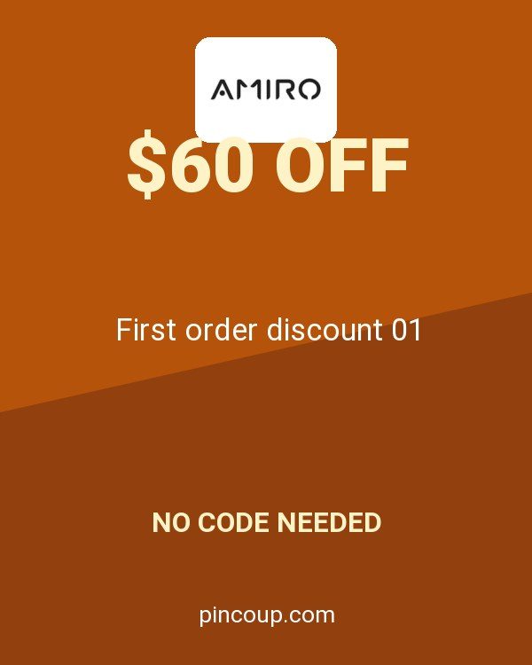 AMIRO coupon: First order discount 01