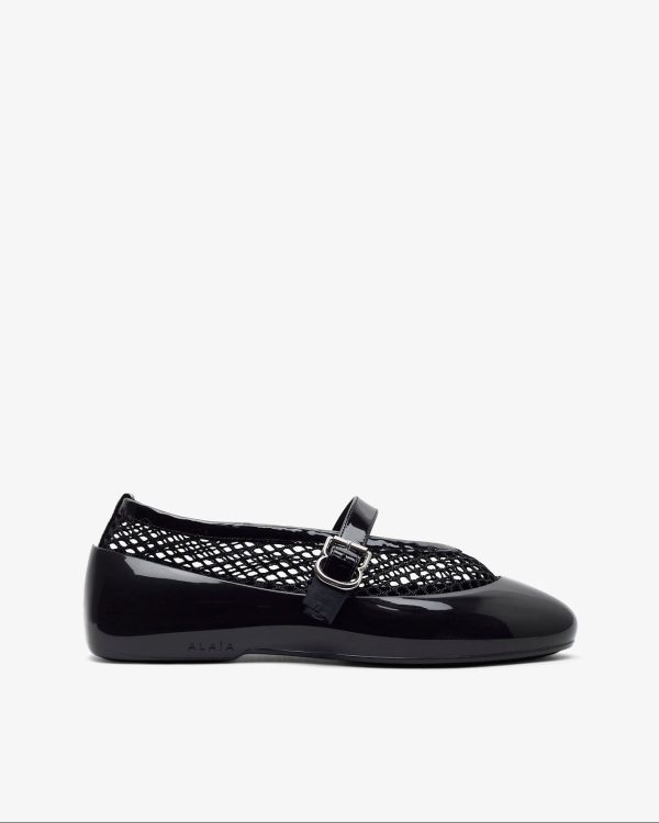 Black rubber ballet flats at Savannah's