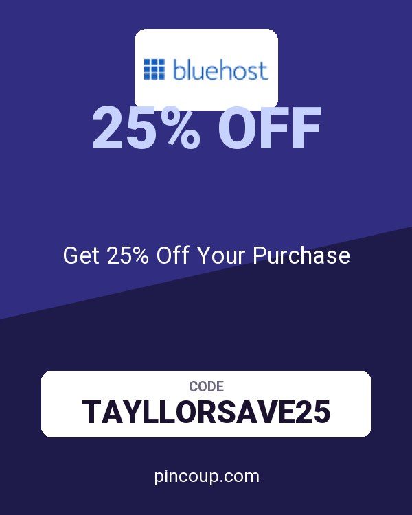 Bluehost coupon: Get 25% Off Your Purchase