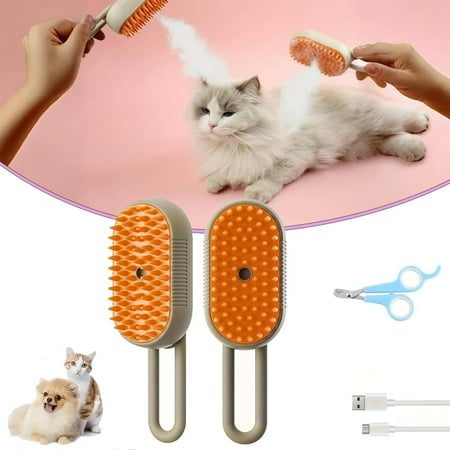 LHNFT Cloud Care Cat Brush 3 in 1 Steamy Pet Brush Cat 3in1 Pet Steam Brush 3 in One Pet Brush Pet Spray Massage Comb for Small Medium Large Dogs and Cat at Walmart.com