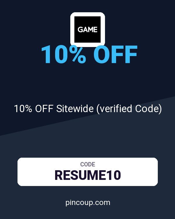 GAME coupon: 10% OFF Sitewide (verified Code)