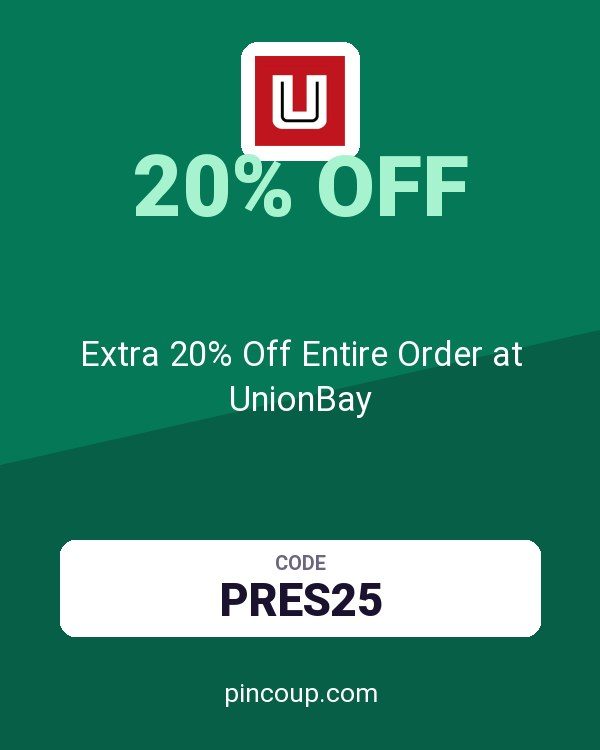 Extra 20% Off Entire Order at UnionBay