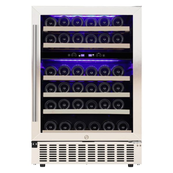 COWSAR 23.4'' 46 Bottle Dual Zone Beverage Refrigerator Cooler at Kismile
