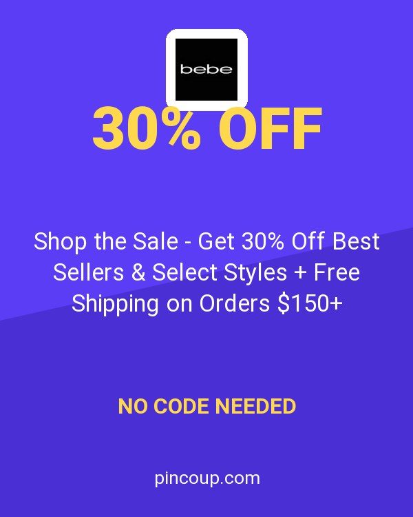 Bebe coupon: Shop the Sale - Get 30% Off Best Sellers & Select Styles + Free Shipping on Orders $150+