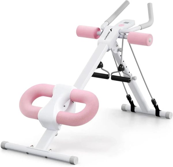 Adjustable Ab Trainer Machine - White&Pink at Merachfit