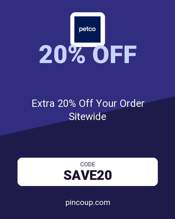 PETCO Animal Supplies coupon: Extra 20% Off Your Order Sitewide