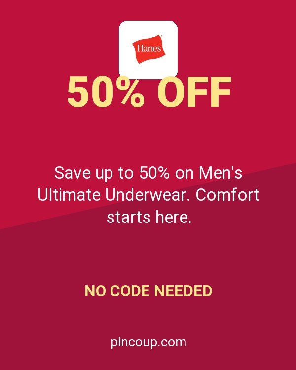 Hanes.com coupon: Save up to 50% on Men's Ultimate Underwear. Comfort starts here.