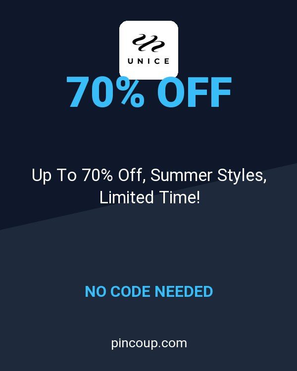 UNice coupon: Up To 70% Off, Summer Styles, Limited Time!