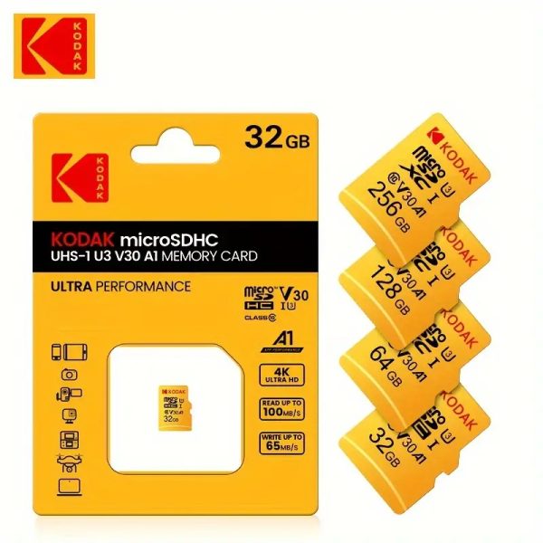 KODAK High-Speed U3 Micro SD Card - Class 10, 64GB/128GB/256GB Mini TF Flash Memory for Phones & Dash Cams Gift for Christmas at TikTok Shop IT