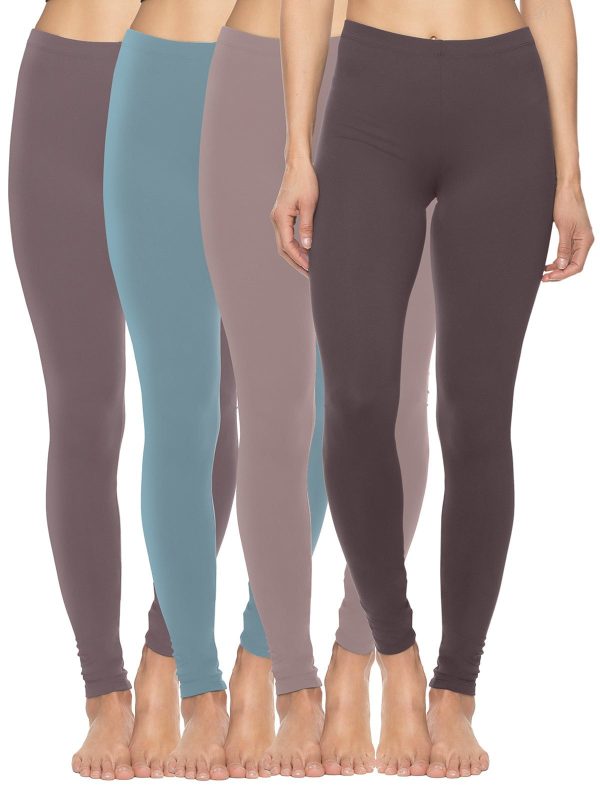 Velvety Soft Lightweight Leggings 4-Pack, Minty Taupe / Medium at Felina Intimates