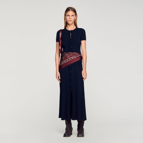 Knit maxi dress at Sandro-Paris