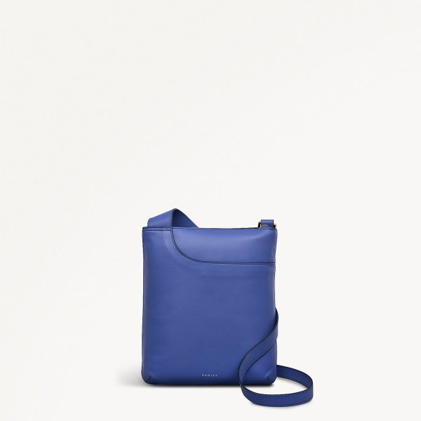 Yves Blue Smooth Leather Crossbody Bag Pockets Collection SS25 Radley