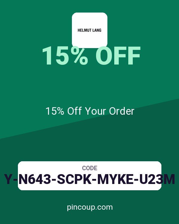 Helmut Lang coupon: 15% Off Your Order